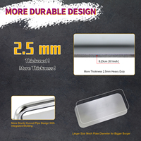 Presse à gâteau carrée en acier inoxydable de qualité alimentaire, 9 pouces, pour usage domestique, plaque de pressage manuelle pour calamars grillés, en stock
