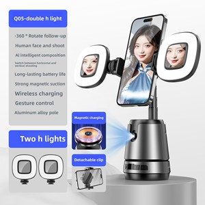 Trépied 360°, Perche à Selfie 360°, <span class=keywords><strong>Magesafe</strong></span> Q05, Rotation à 360°, Suivi Facial IA, Stabilisateur, Télécommande TikTok, Équipement de Diffusion en Direct - Product Image 3