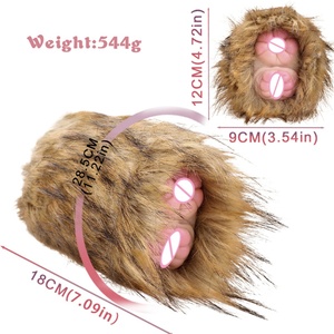 Masturbador Masculino GEEBA con Vagina de Peluche Marrón, Estimulador de Bolsillo para Hombres, Onahole Peludo, Juguetes Sexuales de Silicona, Vagina Realista - Product Image 6