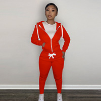 Ensemble de survêtement décontracté 2 pièces en polaire épaisse pour femme, pantalon de jogging et cardigan à capuche, idéal pour l'automne et l'hiver