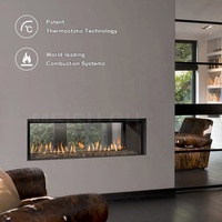 Cheminée au gaz MEISU.CH personnalisable pour intérieur/extérieur avec prise d'air transparente, insert pour foyer au gaz naturel