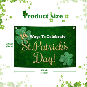 ธงผ้าใบลาย St. Patrick's Creek ขนาด 2.5*1.6 ฟุต พร้อมหัวเข็มขัด 2 อัน - Product Image 2