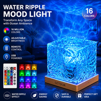 Lampe de douche LED rechargeable avec lumière nocturne, projecteur d'ondes océaniques à 16 couleurs changeantes, CRI 95, lampe étanche à intensité variable avec télécommande