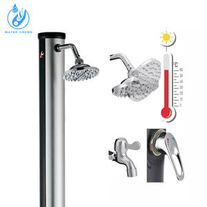 Colonne <span class=keywords><strong>solaire</strong></span> de <span class=keywords><strong>douche</strong></span> extérieure en <span class=keywords><strong>aluminium</strong></span> intégrée autoportante noire 40L pour <span class=keywords><strong>piscine</strong></span> - Product Image 4