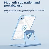Nouvelle coque magnétique rotative détachable en acrylique pour iPad Air 4/5 et Pro 11 pouces avec protection antichoc, dissipation thermique, anti-chute et emplacement pour stylet