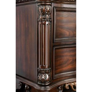 Mesita de noche moderna de lujo DB con 2 cajones, tapa de mármol genuino de madera de cerezo marrón macizo para apartamento, estilo de diseño nórdico - Product Image 6