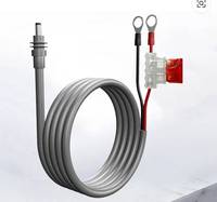 Cable de Alimentación Tipo-C a CC de 5 Metros (Calibre 18AWG) para Automóvil, Mini, Resistente al Agua, con Fusible (Adaptador Macho a M6), Superventas