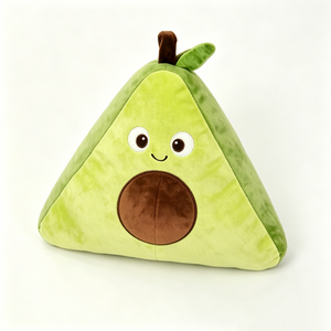 Almohada de peluche de aguacate personalizable, cojín de rebanada de aguacate triangular, almohada decorativa de peluche de fruta verde. - Product Image 3