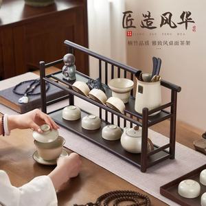 Desktop <b>Tea</b> Storage Rack 3 Tier Rectangle Standing Type For <b>Tea</b> <b>Set</b> Organizer New <b>Chinese</b> Style Decorative Ornament - Product Image 1