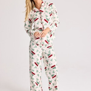 Conjunto <span class=keywords><strong>de</strong></span> Pijama Navideño <span class=keywords><strong>de</strong></span> Algodón para Mujer y Niña, Camiseta <span class=keywords><strong>de</strong></span> Manga Larga, Pantalones Largos, Estampado Personalizado, Ropa <span class=keywords><strong>de</strong></span> Dormir - Product Image 3
