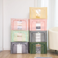 Boîte de rangement multifonctionnelle pliable en Oxford imperméable, style 2021, multicolore, laquée, gain de place, avec fenêtres, pour usage domestique