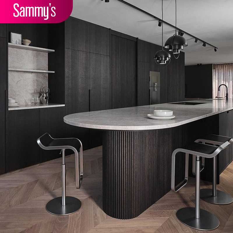 Wood Veneer Kitchen Cabinets