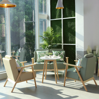 Canapé moderne pour café, chaise pour pâtisserie, restaurant, avec table et chaises en bois combinées, ensemble de banquettes de loisirs