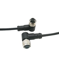 Connecteur à angle droit M12 moulé en TPU une femelle codée à 4 broches pour ouvrir l'extrémité libre du câble