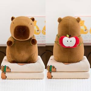 Cartoon Capybara 2-in-1 Plüschkissen und Decke, Dual-Use Kapibara Klimaanlagen-Decke aus Plüsch - Product Image 4
