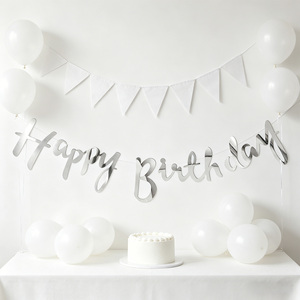 Decoración de Fiesta: Arco Plateado de un Solo Color 'Party Love' de 4M, 6 Piezas, Duradero y Elegante, Pancarta Impresa con Troquelado para Cumpleaños - Product Image 4