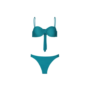 Set Bikini da Donna Buonic Blu Teal Taglie 42 44 46 48 Costumi da Bagno Abbigliamento da Spiaggia - Product Image 2