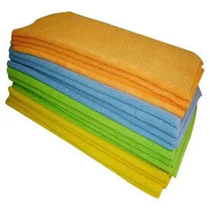 16*27厘米库存2层彩色激光切割羊毛珊瑚绒洗碗布100% 聚酯毛巾超细纤维厨房毛巾