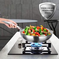 Poêle à frire professionnelle en acier inoxydable, compatible induction, avec couvercle en verre, passe au lave-vaisselle et au four, écologique |   Base lourde Stay-Cool Zinc