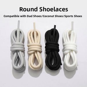 Factory Customization 100% Cotton Shoelaces for Dad Shoes Sports Shoes Bags Garment-Men Women Original Black Beige 16 Strand - Product Image 2