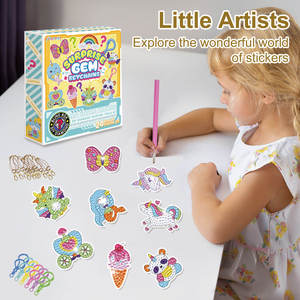 Caja Sorpresa con 24 Pegatinas de Mosaico, Kit de Manualidades Creativas con Pintura de Diamantes 5D, Llavero de Cristal para Niñas - Product Image 6