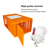 Cage de transport pour volailles vivantes YYC à 3 portes, grande taille, en plastique, pour oiseaux, dindes, canards, oies, poulets