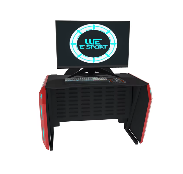 WE Ergonomic RGB Streaming Ambient Gaming Computer Desk Dual-use Gaming Office Reinforced Steel Frame Foldable Design