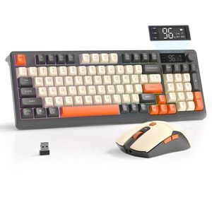 <span class=keywords><strong>Clavier</strong></span> et Souris sans Fil Mécaniques Double Mode Free Wolf T96, Kit 94 Touches avec Éclairage <span class=keywords><strong>LED</strong></span>, Rechargeable et Silencieux - Product Image 1