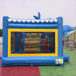 3D kids outdoor bounce house for party chateau gonflable inflatable dolphin bouncy castle and slide combo - Product Image 4