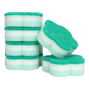 Original 4 Pack Green Flower Shape Cleaning <strong>Sponges</strong> for <strong>Washing</strong> <strong>up</strong> Non-Scratch Multi-Use Dish Kitchen Scrubbing <strong>Sponge</strong> Set - Product Image 5