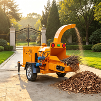 Broyeur de bois à chenilles diesel de qualité industrielle pour le traitement des déchets de branches d'arbres