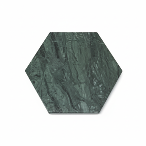 GREEN Marble Hexagon Coaster Set of Handmade Natural Stone Drink Coasters for Coffee <b>Cups</b> and Home Table Decor - Product Image 1