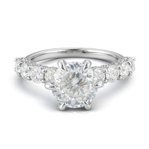 Anillo de Joyería Personalizado Goldleaf, Plata S925, Moissanita Corte Redondo, 1ct 2ct 3ct, D VVS - Product Image 1