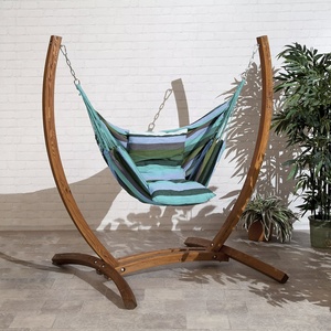<span class=keywords><strong>Fauteuil</strong></span> <span class=keywords><strong>hamac</strong></span> en bois avec tissu rayé, balançoire de loisirs - Product Image 4