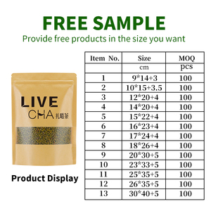 Túi giấy Kraft nâu với cửa sổ rõ ràng có thể khóa lại Ziplock nhiệt niêm phong thực phẩm lưu trữ doypack bao bì túi đứng dây kéo - Product Image 5