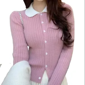 Maglione coreano lavorato a maglia piccolo <span class=keywords><strong>Cardigan</strong></span> da donna primavera e autunno sottile e sottile con fondo di nicchia - Product Image 1