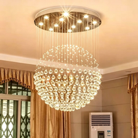 Lustre moderne en cristal à LED en forme de goutte de pluie, dimmable, pour hall d'hôtel, villa, escalier – Vente directe usine