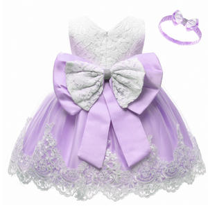 Nouvelle robe de princesse pour fille, design élégant, avec nœud et dentelle, robe sans manches pour bébé, jupe de haute qualité, robe d'anniversaire pour fille - Product Image 2