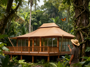 Tenda Glamping Mewah Semi-Permanen 2-Kamar untuk Gurun, Tahan Air dan Api, Kanvas untuk Berkemah Keluarga, Resor Safari, Cocok untuk Empat Musim - Product Image 2
