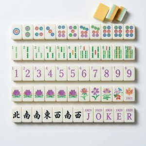 Juego <span class=keywords><strong>de</strong></span> Mahjong Americano <span class=keywords><strong>de</strong></span> 160 Fichas, Color Amarillo Claro, <span class=keywords><strong>de</strong></span> Melamina, para 4 Jugadores, Juego Familiar, Portátil para Viajes, Regalo <span class=keywords><strong>de</strong></span> Lujo - Product Image 5