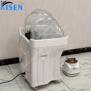 Meubles de salon Kisen, lavabo à shampooing blanc de luxe avec réservoir d'eau, lavabo à shampooing portable sans tuyau, bol à shampooing - Product Image 3