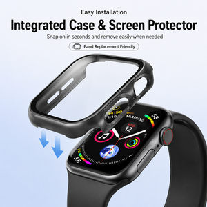 Coque en verre trempé pour <span class=keywords><strong>Apple</strong></span> <span class=keywords><strong>Watch</strong></span> S10/11 38/41/42/44/46/49 <span class=keywords><strong>mm</strong></span>, protection d'écran complète, antichoc, compatible avec CS001 - Product Image 4