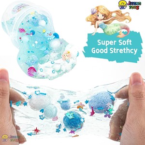 JITENG Wholesale Glossy Non Sticky Stretchy Soft <b>Slime</b> <b>Toys</b> Birthday Colorful Clear Crystal Jelly Cube Clear <b>Slime</b> , Crunchy - Product Image 4