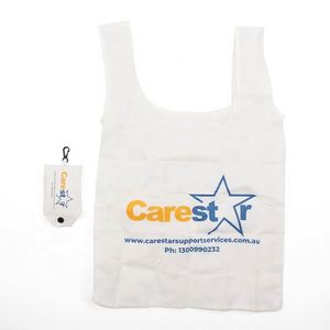 Promotional Portable Polyester Vest Bag Custom Folding Hand Bag Polyester Foldable Shopping <b>Tote</b> Bag in Pouch - Product Image 2