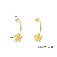 Neueste S925 Silber Vergoldete C-förmige Blumen-Design Schraubbare Ohrstecker
