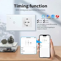Interrupteur intelligent tactile UBARO Zigbee 3 gangues, prise EU Schuko avec port USB type C, panneau en verre trempé, prise murale, Tuya Smart Home