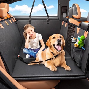 Produit # 003 - Housse de siège auto pour chien, imperméable, avec fond rigide en bois, extension de siège arrière, coussin résistant aux rayures, 400 lbs, OEM - Product Image 3
