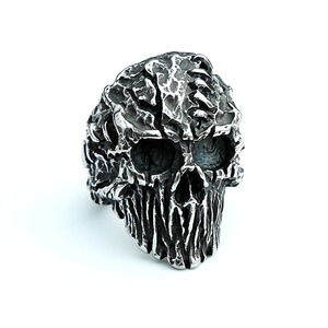 yunnique Skull <b>Ring</b> Men's <b>Titanium</b> Steel Halloween Jewelry Retro Hip Hop Fashion <b>Ring</b> Size 7 8 9 10 11 12 13 - Product Image 5