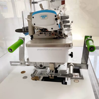 Machine à coudre surjeteuse industrielle à découpe de bord argentée, avec cadre en acier et caoutchouc et support de taille à cordon en nylon
