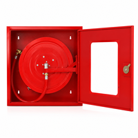 Armoire à enrouleur de tuyau d'incendie à double porte en acier rouge, fournie par le fabricant